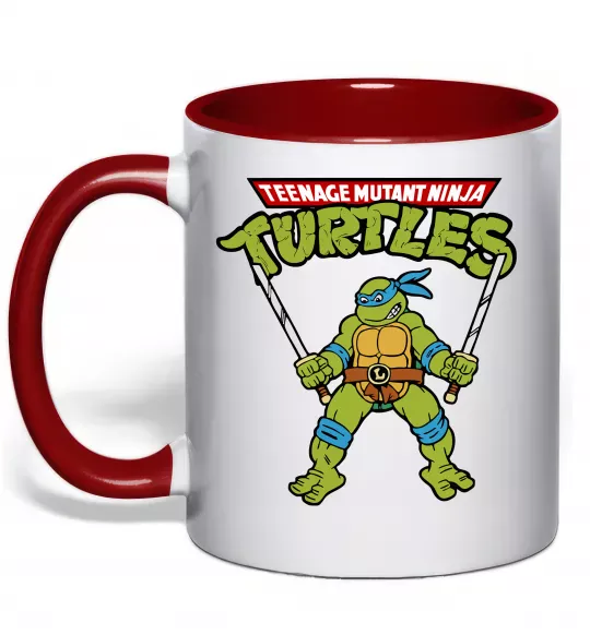 Чашка з кольоровою ручкою Leonardo Ninja Turtles Червоний фото