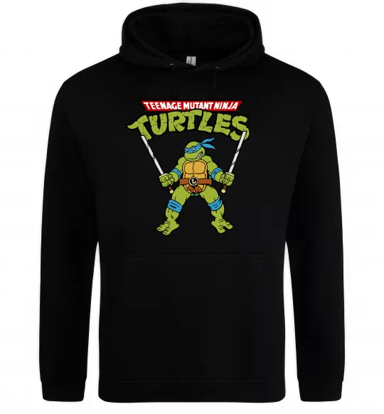 Жіноча толстовка (худі) Leonardo Ninja Turtles Чорний фото