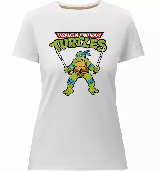 Жіноча преміум футболка Leonardo Ninja Turtles Білий фото