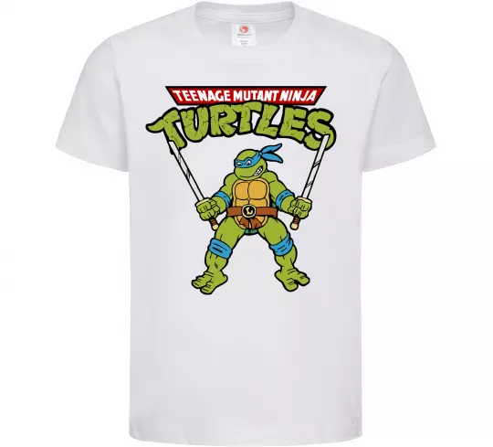 Дитяча футболка Leonardo Ninja Turtles Білий фото