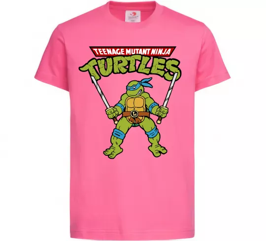 Дитяча футболка Leonardo Ninja Turtles Яскраво-рожевий фото