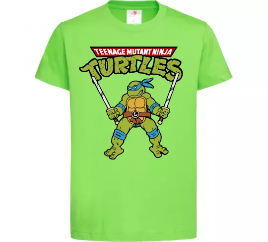 Дитяча футболка Leonardo Ninja Turtles Лаймовий фото