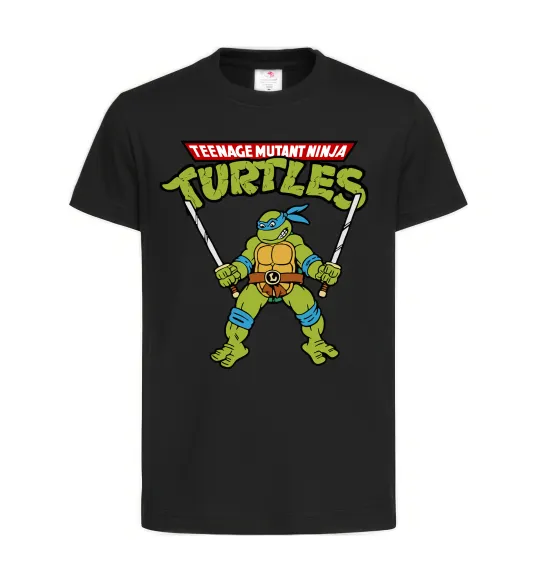 Детская футболка Leonardo Ninja Turtles Черный фото