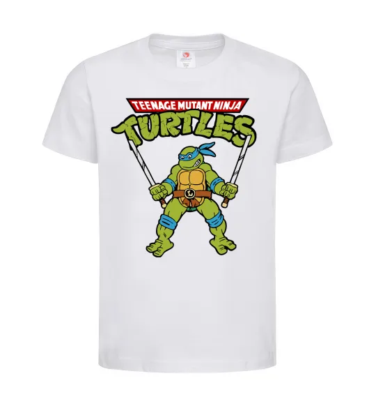 Детская футболка Leonardo Ninja Turtles Белый фото