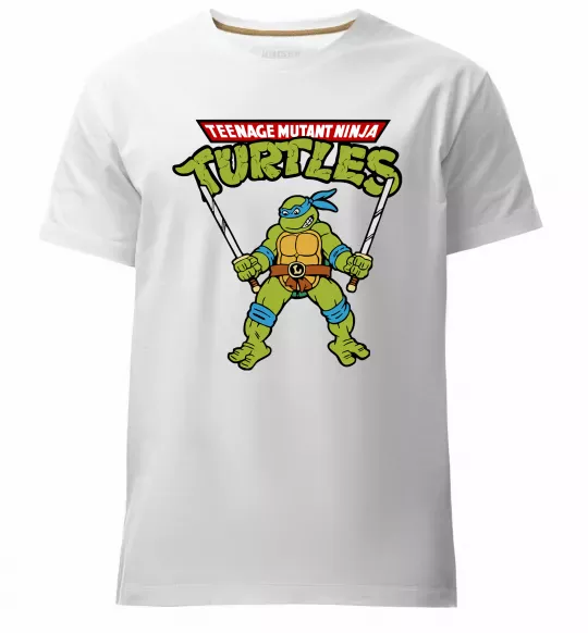 Чоловіча преміум футболка Leonardo Ninja Turtles Білий фото