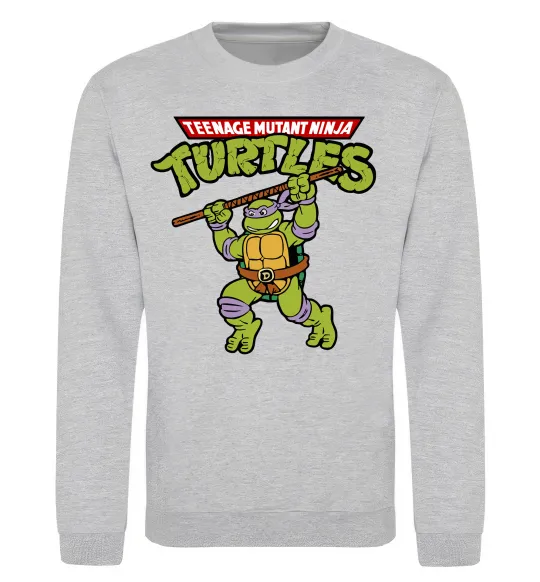 Свитшот Ninja turtles Donatello Серый меланж фото