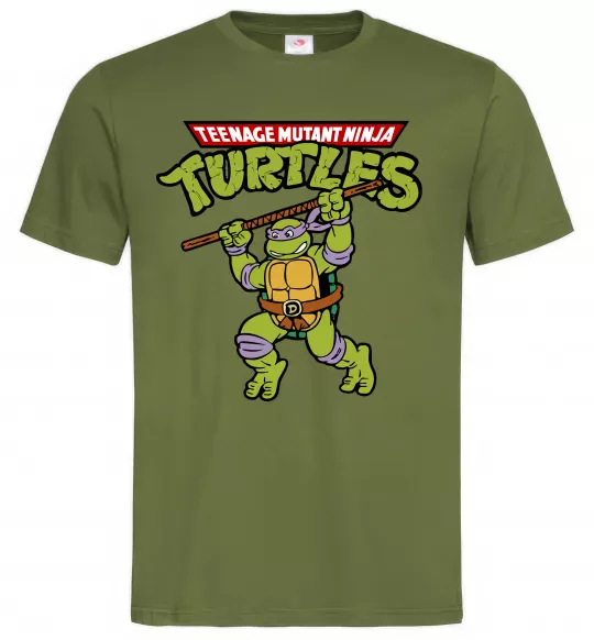 Чоловіча футболка Ninja turtles Donatello Оливковий фото
