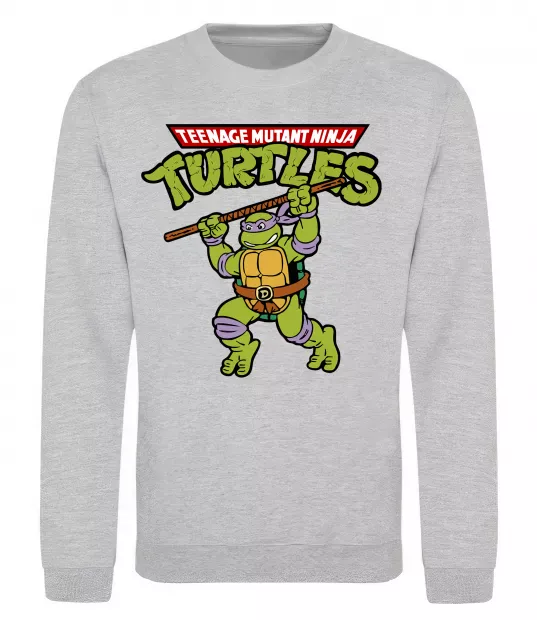 Свитшот Ninja turtles Donatello Серый меланж фото