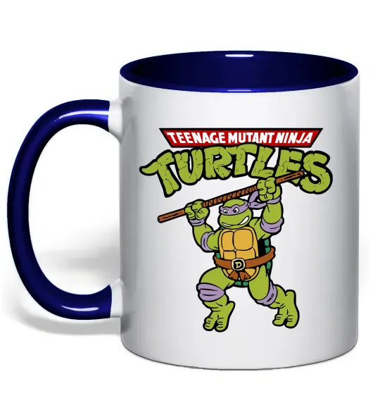 Чашка з кольоровою ручкою Ninja turtles Donatello Глибокий темно-синій фото