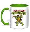 Чашка з кольоровою ручкою Ninja turtles Donatello Зелений фото