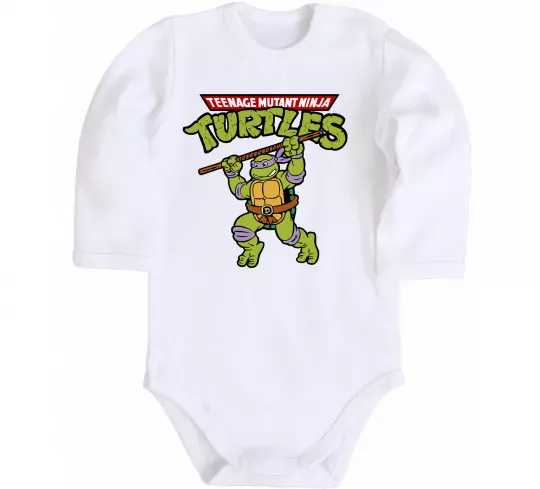 Дитячий бодік Ninja turtles Donatello Білий фото