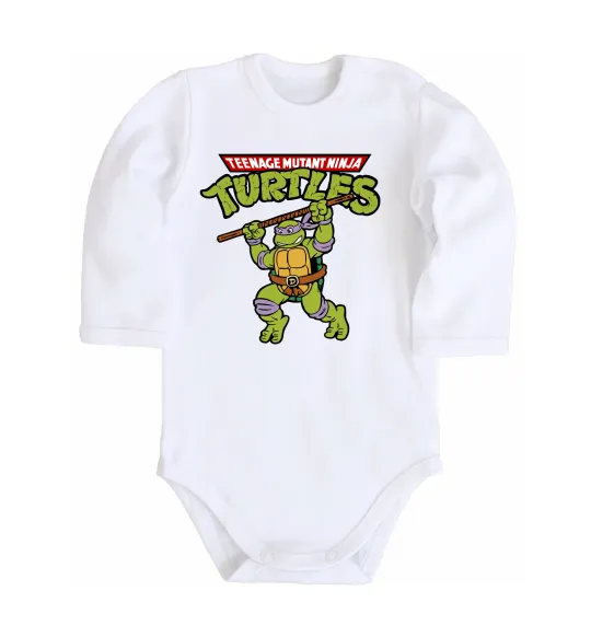 Дитячий бодік Ninja turtles Donatello Білий фото