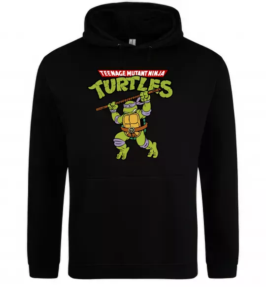 Чоловіча толстовка (худі) Ninja turtles Donatello Чорний фото