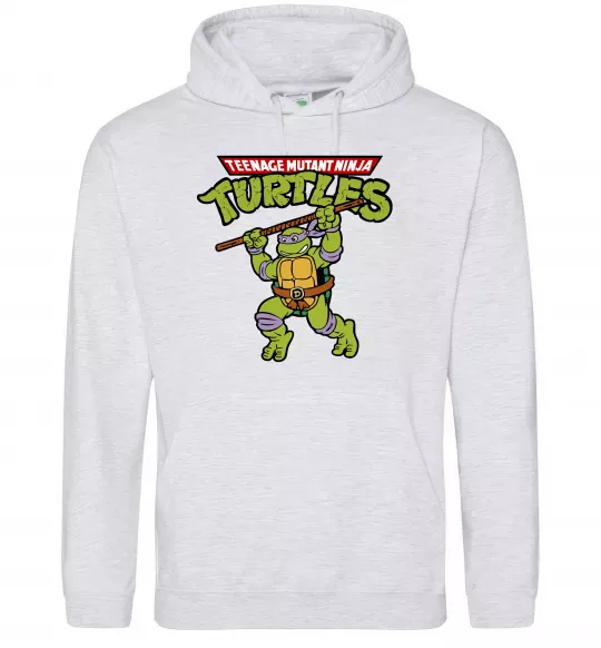 Жіноча толстовка (худі) Ninja turtles Donatello Сірий меланж фото