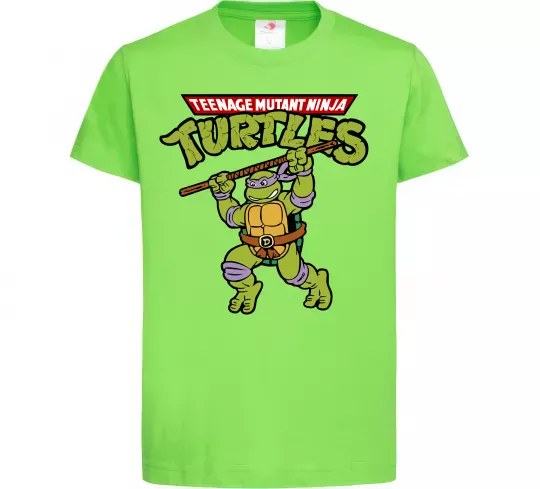 Дитяча футболка Ninja turtles Donatello Лаймовий фото
