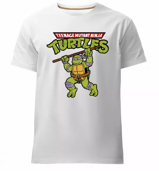 Чоловіча преміум футболка Ninja turtles Donatello Білий фото