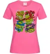 Жіноча футболка Mikey Raph Leo Donnie Яскраво-рожевий фото
