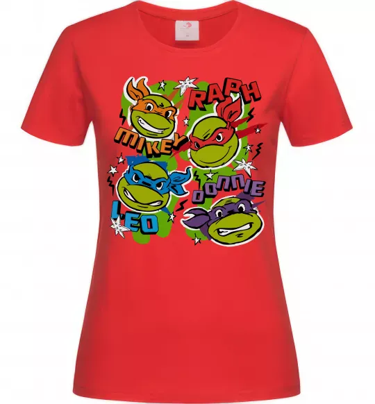 Жіноча футболка Mikey Raph Leo Donnie Червоний фото