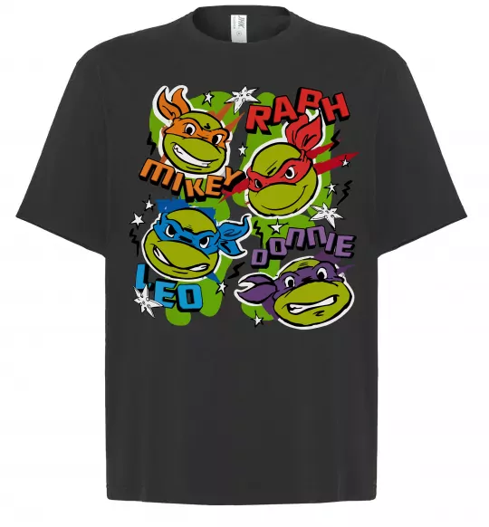 Футболка Оверсайз Mikey Raph Leo Donnie Черный фото