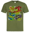 Чоловіча футболка Mikey Raph Leo Donnie Оливковий фото