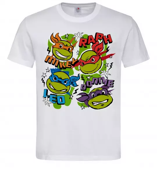 Чоловіча футболка Mikey Raph Leo Donnie Білий фото