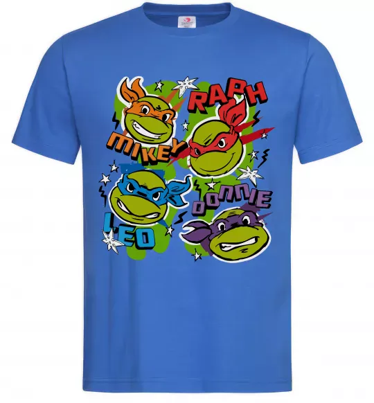 Чоловіча футболка Mikey Raph Leo Donnie Яскраво-синій фото