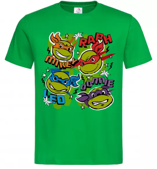 Чоловіча футболка Mikey Raph Leo Donnie Зелений фото