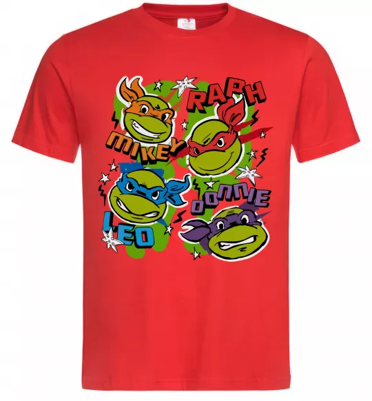 Чоловіча футболка Mikey Raph Leo Donnie Червоний фото