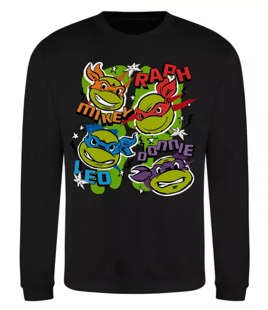Свитшот Mikey Raph Leo Donnie Черный фото