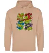 Чоловіча толстовка (худі) Mikey Raph Leo Donnie Пісочний фото
