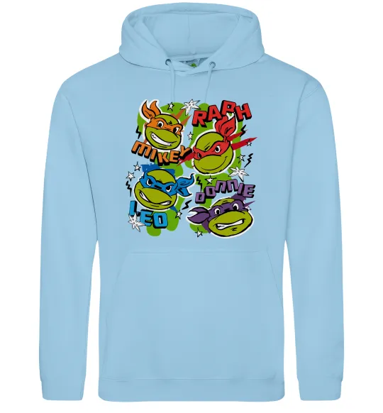 Мужская толстовка (худи) Mikey Raph Leo Donnie Голубой фото