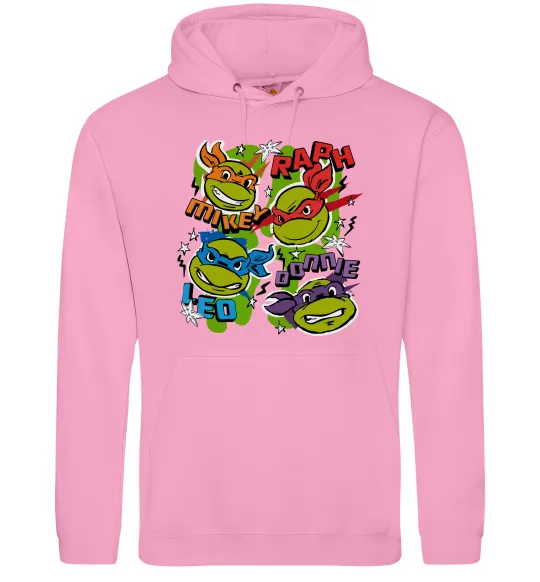 Женская толстовка (худи) Mikey Raph Leo Donnie Розовый фото