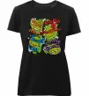 Жіноча преміум футболка Mikey Raph Leo Donnie Чорний фото
