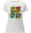 Жіноча преміум футболка Mikey Raph Leo Donnie Білий фото