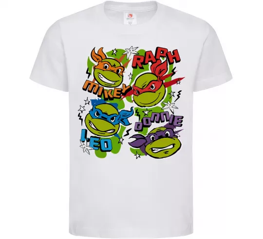 Дитяча футболка Mikey Raph Leo Donnie Білий фото