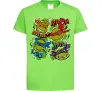 Дитяча футболка Mikey Raph Leo Donnie Лаймовий Дитяча футболка Mikey Raph Leo Donnie Лаймовий фото