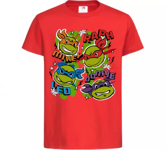 Дитяча футболка Mikey Raph Leo Donnie Червоний фото