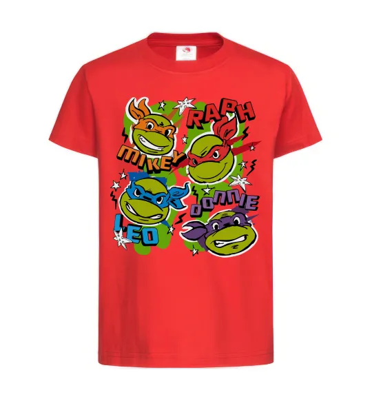 Детская футболка Mikey Raph Leo Donnie Красный фото