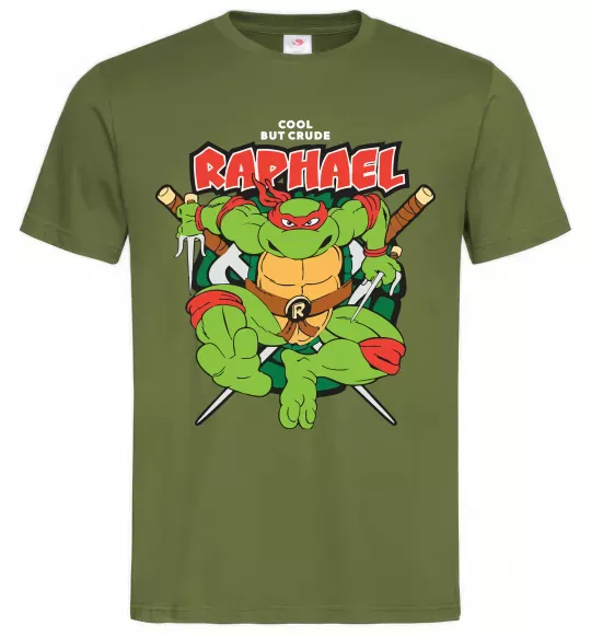 Чоловіча футболка Рафаель Черепашки ніндзя Оливковий фото