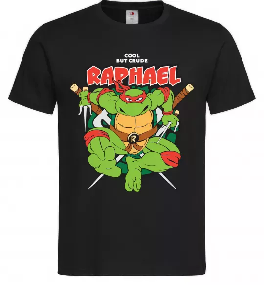 Чоловіча футболка Рафаель Черепашки ніндзя Чорний фото
