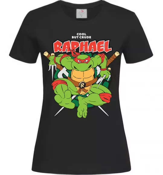 Жіноча футболка Рафаель Черепашки ніндзя Чорний фото