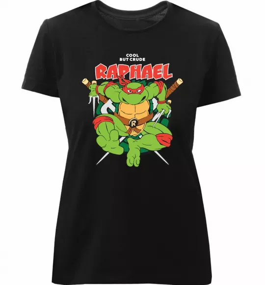 Жіноча преміум футболка Рафаель Черепашки ніндзя Чорний фото