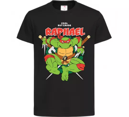 Дитяча футболка Рафаель Черепашки ніндзя Чорний фото