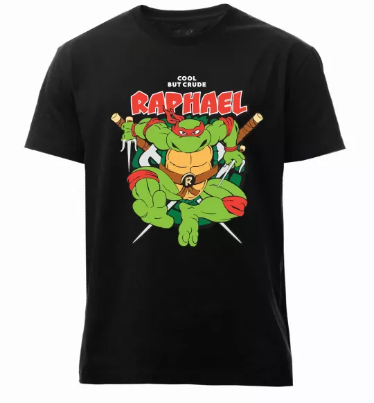 Чоловіча преміум футболка Рафаель Черепашки ніндзя Чорний фото