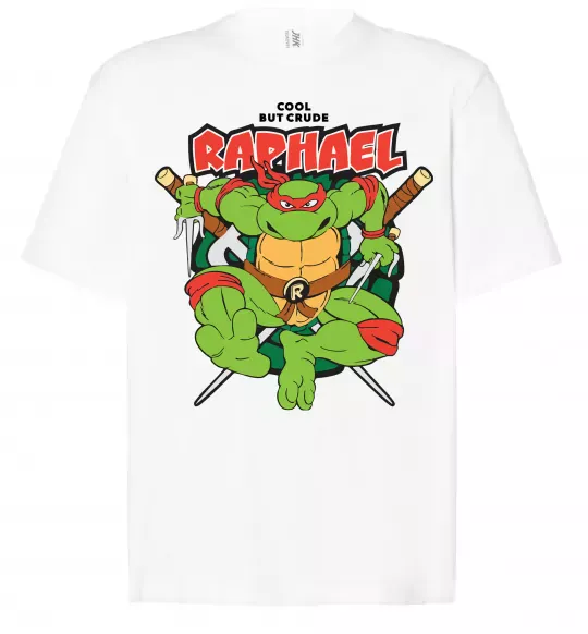 Футболка Оверсайз Рафаель Черепашки ніндзя Білий фото