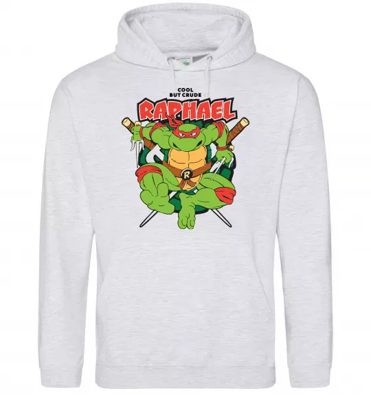 Жіноча толстовка (худі) Рафаель Черепашки ніндзя Сірий меланж фото