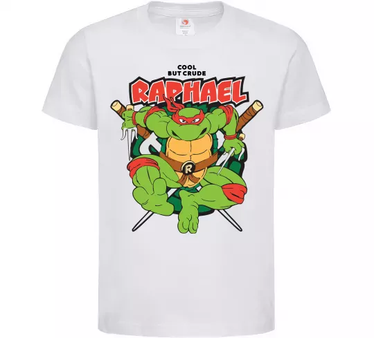 Дитяча футболка Рафаель Черепашки ніндзя Білий фото