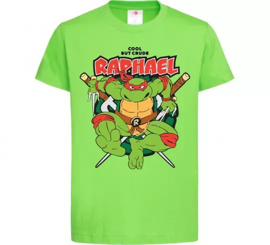 Дитяча футболка Рафаель Черепашки ніндзя Лаймовий фото