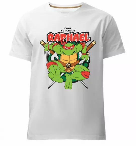 Чоловіча преміум футболка Рафаель Черепашки ніндзя Білий фото