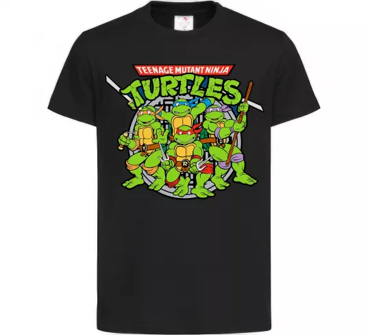 Дитяча футболка Teenage mutant ninja turtles Чорний фото